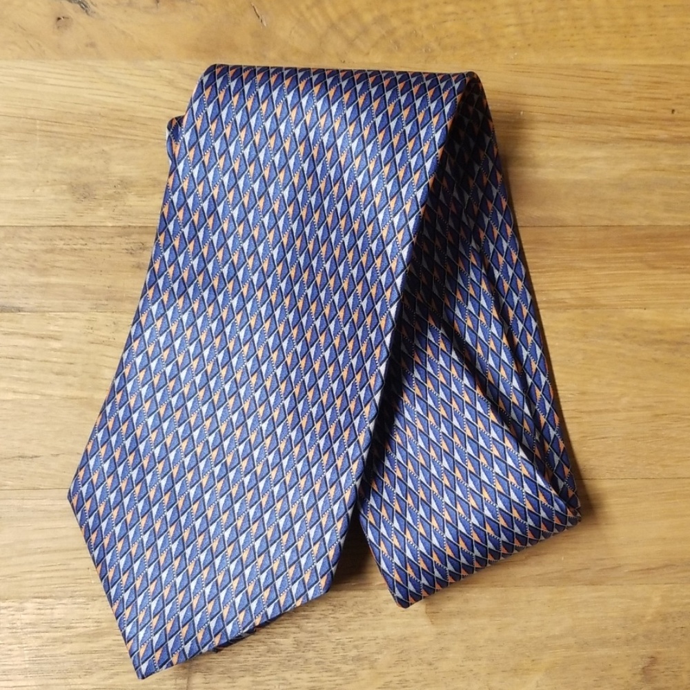 BOSSI Roma Milano Silk Tie Blue Sherbert Foulard